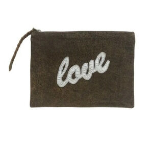 Love Distressed Leather Clutch